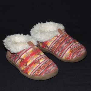 Toms Alpargata Fleece Lined Slip On Shoes Baby Size 5 Southwestern Native Boho